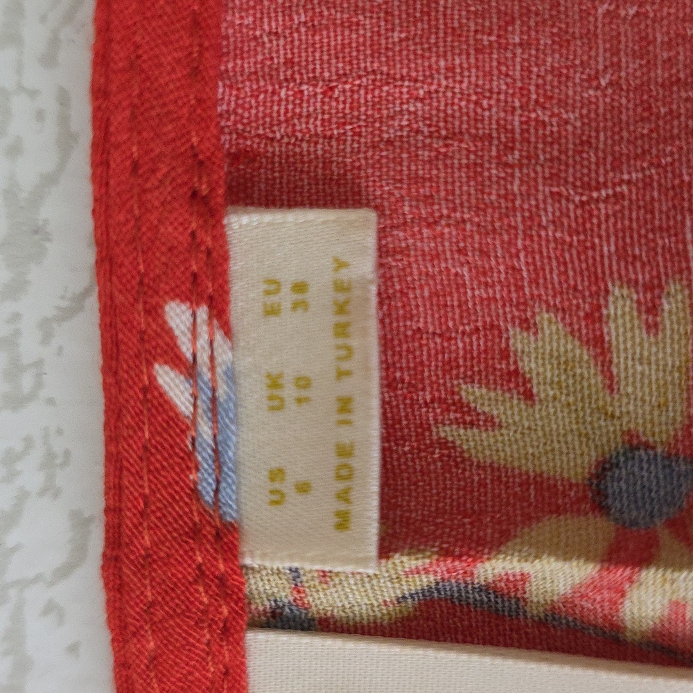Maeve by Anthropologie Eudora Orange Floral Button Front Midi Dress Size 6 - Picture 10 of 13